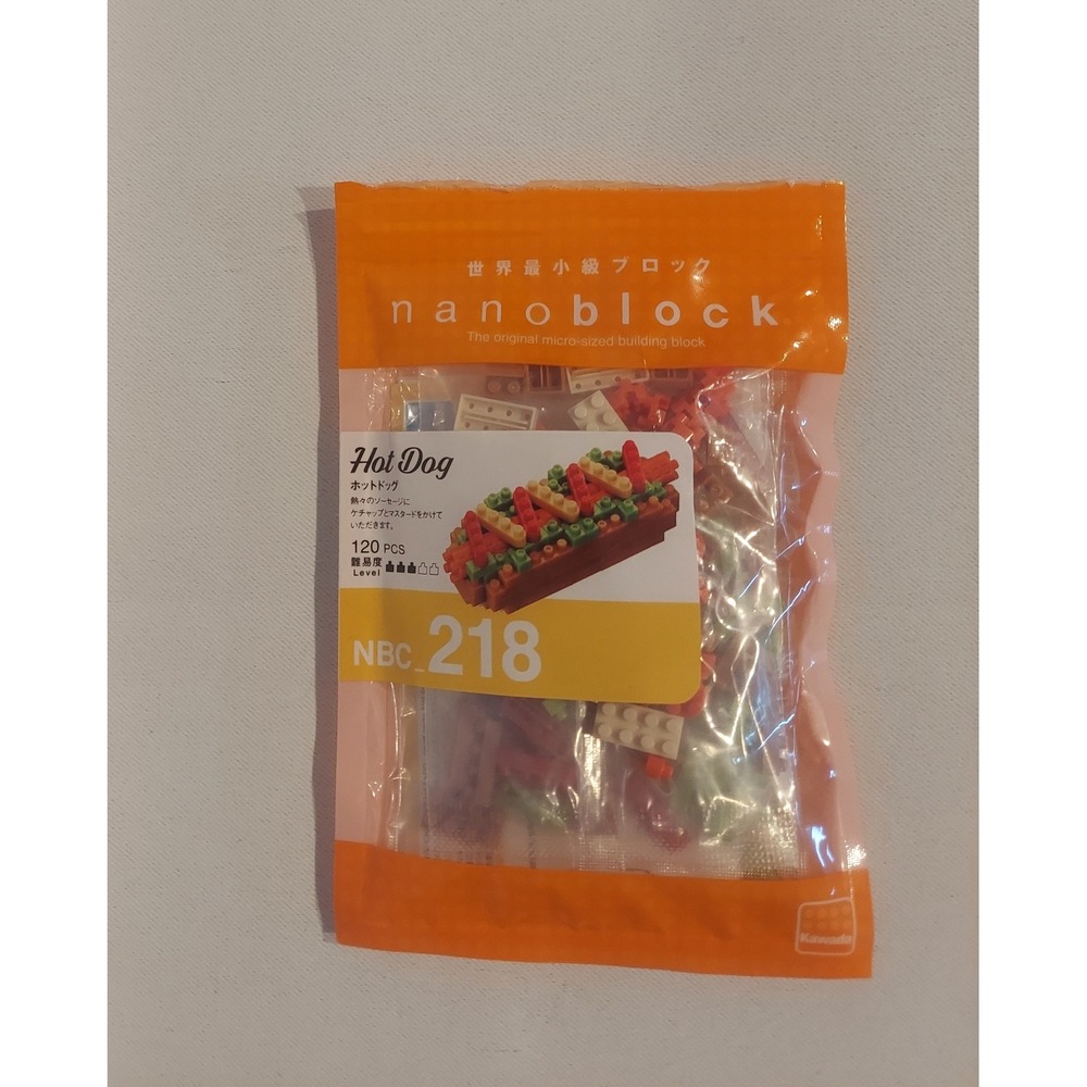 Kawada Nanoblock NBC-218 Micro-Sized Hot Dog Building Block Kit Sealed in Bags